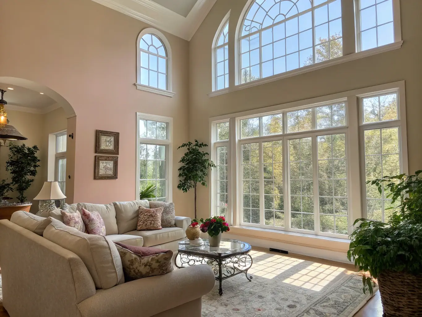 A beautifully painted living room with soft, natural light highlighting the smooth finish and elegant color scheme, showcasing ProTone Painting Services' interior painting expertise.